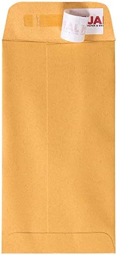 JAM PAPER #7 Coin Business Envelopes with Peel and Seal Closure - 3 1/2 x 6 1/2 - Brown Kraft Manila - Bulk 500/Carton - Image 3