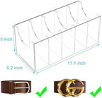 NIUBEE Belt Organizer for Closet, Acrylic Belt Box, Belt Storage, 5 Grids - Image 3