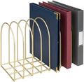 MyGift Brass Metal Wire File Desk Organizer Binder Holder with 8 Wide Slots by MyGiftHome