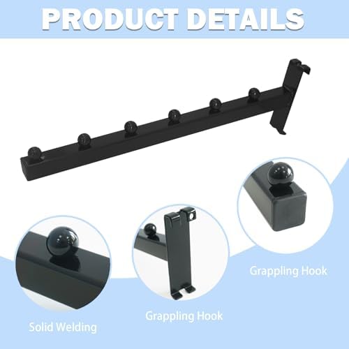 5 Pack Gridwall Waterfall Faceout with 6 Balls 12 Inch Gridwall Clothes Hanger Wire Grid Square Tube Gridwall Hooks for Grid Wall Clothing Store Retail Display - Image 3