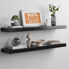 Homeforia 36 Inch Floating Shelves, High-End Solid Pine Wood, Set of 4 by Homeforia