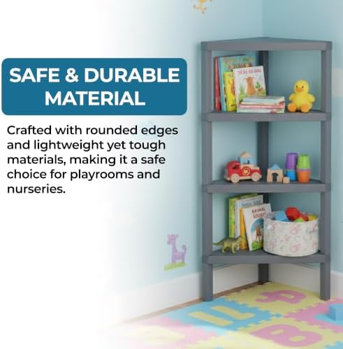 Honey-Can-Do Grey 4-Tier Corner Shelf - Image 5