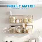 Spice Rack Wall Mount, 4 Pack Spice Organizer, Gold - Image 6