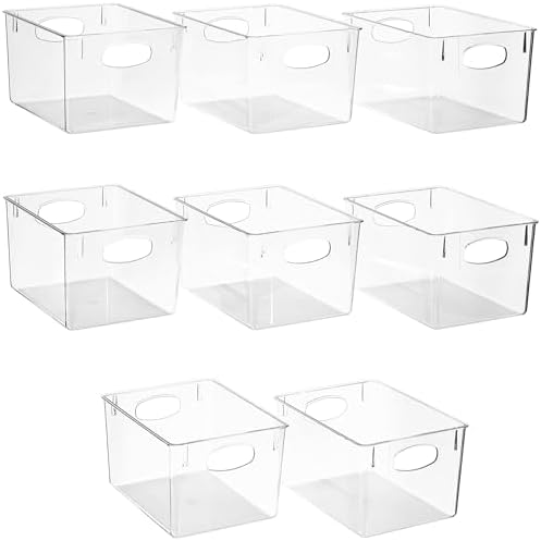 Sorbus Fridge Organizers and Storage, Clear Plastic Bins (Large, 8 Pack) by Sorbus