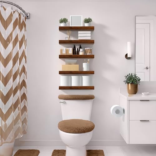 Sorbus 16 Inch Floating Shelves for Wall (3 Pack, Walnut) - Image 2