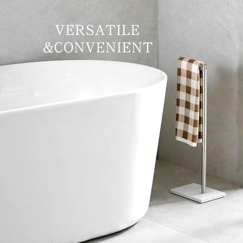 304 Stainless Steel Freestanding Toilet Paper Holder with Marble Base - Multi-Roll Capacity, No-Drill Installation, Bathroom Organizer for Compact Spaces (Brushed/White Marble) - Image 2