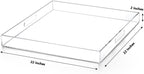 Extra Large Clear Modern Acrylic Ottoman Tray with Cutout Handles 22x22 Inch Over-Sized Serving Tray Organizer Boot Tray Decorative Tray for Living Room Bedroom Entryway and Kitchen Tabletop - Image 2