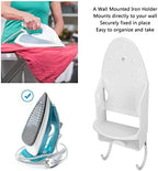 Electric Iron Holder,Heat ant 2 in 1 Wall Mounted Iron Board Rack,Iron and Ironing Board Storage Organizer Shelf,for Household Bathroom Laundry Room (White) - Image 4