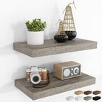 RICHFOCUS Bathroom Floating Shelves for Wall 2Pack|Grey|16" L by RICHFOCUS