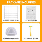 HUBSON Wire Cube Storage Organizer, Book/Toy/Craft/Potted Plants and petCloset Organizers and Storage Shelves, 9-Cube Freely Combinable Metal Grids Storage Shelf, White Iron - Image 5