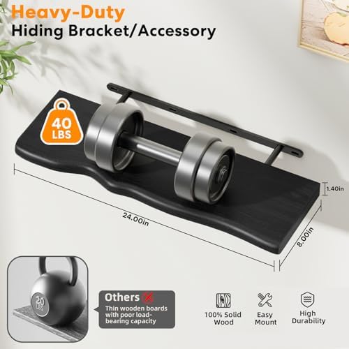 Organic Wavy Edge Floating Shelves,Hidden Brackets,2 Pack 24 in - Image 3