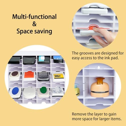 Krafetto 48 Grids Ink Pad Storage, Wall-mountable Stamp Pad Organizer - Image 4