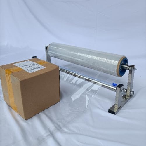 PATIKIL 15inch Stretch Wrap Dispenser, Table Stretch Film Dispenser Desktop Wrapping Packing Machine Pallet Wrapper Stainless Steel with 4pcs Film Slide Cutter for 35cm/13.8in Width Wrap - Image 7