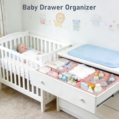 DIMJ Drawer Organizer Clothes 30 Pack - Foldable Baby Organizers and Storage Dresser Organizer for Bedroom, Closet Nursery Organization Dresser Dividers for underwear, Sock, Bra, Belt, Tie - Image 2