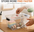 Superio 1.4 Quart Mini Clear Plastic Storage Container with Lid, Stackable Small Organizer Box for Crayons, Art Supplies, Beads, Sewing, Stationery & Food Storage, 36 Pack - Image 2