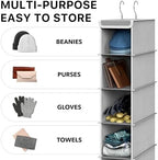 Simple Houseware 2 Pack 10 Shelves Hanging Shoe Organizer, Gray - Image 6