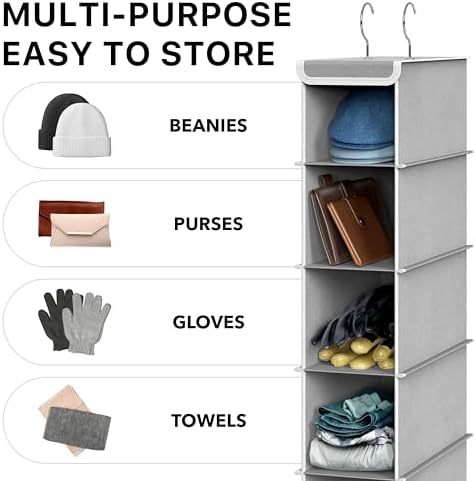 Simple Houseware 2 Pack 10 Shelves Hanging Shoe Organizer, Gray - Image 6