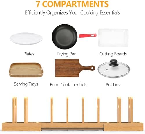 Bamboo Pot and Pan Organizer,Pots and Pans Organizer under Cabinet - Image 2