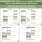 Besiost Closet System, Up to 128.6"/10.7 FT Closet Organizer with 4 Wooden Drawers and Shelves, Walk-in Closet System with 6 Hanging Rods, Built-in Closet Fit 96"/8FT, 120"/10FT, Greige Oak Set 2 - Image 4
