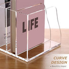 SANRUI Acrylic Magazine File Holder, 6 Vertical Compartments Desk Document Sorter Organizer, Clear Folder Rack Binder Bookstore Workspace Sorters for Office Accessories Organization Storage - Image 6