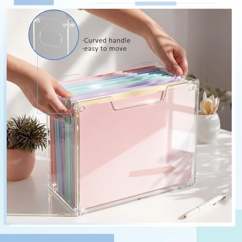 Novabright 2 Pack Acrylic File Organizer, Letter, 12.2"L x 5.51"W x 9.84"H - Image 3