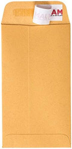 JAM PAPER #6 Coin Business Envelopes with Peel and Seal Closure - 3 3/8 x 6 - Brown Kraft Manila - Bulk 500/Carton - Image 3