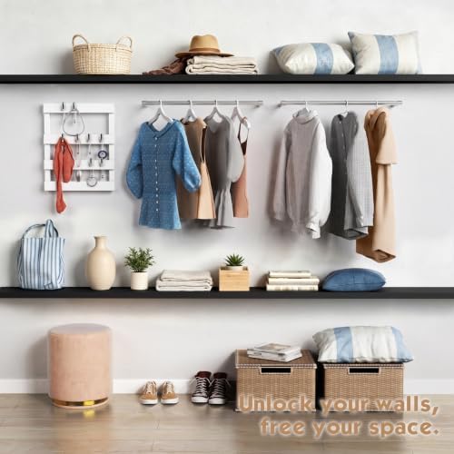 Black Floating Shelves 48 Inch Long, Large Wall Shelf for Office Kitchen - Image 6