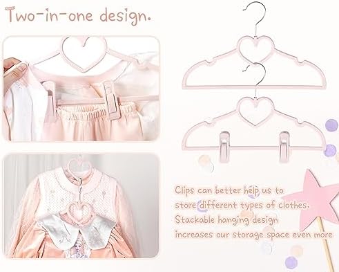 Velvet Baby Hangers, Kids Hangers with Clips for Toddler & Infant Clothes - Image 4