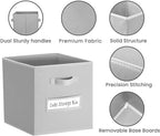 Storage Bins,13 Inch Cube Storage Bin with Labels,6pcs,Light Grey - Image 2