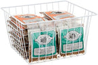 Freezer Storage Organizer Basket, Refrigerator Wire Household Bins with Built-in Handles for Kitchen, Pantry, Cabinet, Closets - Pearl White(4Pack, 11in x 10in x 5.5in) - Image 2