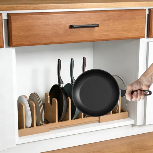 Bamboo Pot and Pan Organizer,Pots and Pans Organizer under Cabinet - Image 7