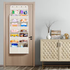 Univivi Upgraded Over the Door Organizer for Baby Nursery, Beige, 5-Shelf - Image 6