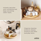 Umbra Bellwood Lazy Susan, Divided Tray Organizer, White/Natural - Image 4