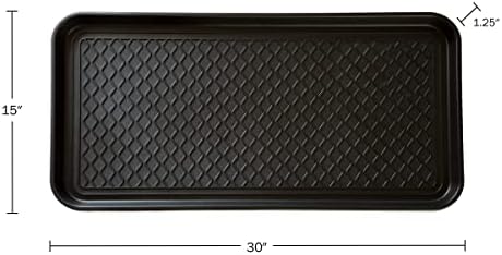All Weather Boot Tray Set - Set of 4 Large Water-Resistant Plastic Utility Shoe Mats for Indoor and Outdoor Use in All Seasons by Stalwart (Black) - Image 6
