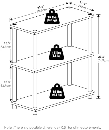 Furinno Turn-N-Tube Storage Shelves, 3-Tier Book Shelf, Corner Shelf, Toolless Open Shelves, for Organization and Storage, Living Room, Garage, Home Office, Sage Green - Image 2