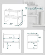 Shantton Cabinet Shelf Organizer, Pantry Shelf Rack, White 16.1x10.6x7.3 - Image 3
