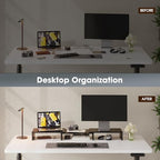 FITUEYES Dual Monitor Stand Riser, Adjustable Length and Angle, Black - Image 5