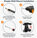 Blow Dryer Accessory Holder for Dyson Airwrap & Shark FlexStyle Only - Wall or Countertop Organizer for Hair Tools - Storage Rack for 9 Styling Attachments - Black (Blow Dryer Not Included) - Image 5