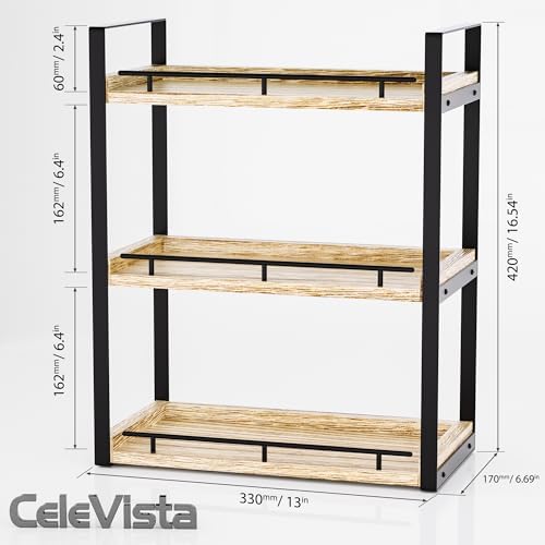 Bathroom Counter Organizer, 3 Tier Wood Countertop Shelf - Image 6