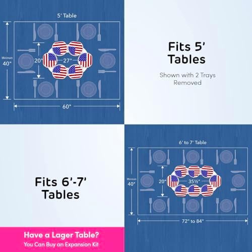 US Flag - The Lazy Susan Revolution - The First Patented Lazy Susan Turntable Expandable for Rectangular & Oblong Tables - Kitchen & Dining Tables - Great Gift! Parties & Gatherings - Image 6