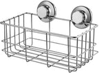 Strong Suction Cups Deep Shower Caddy Bath Shelf Rust-Free Stainless Steel Basket Shampoo Conditioner Holder for Bathroom Kitchen Tidy Organizer by GEDLIRE