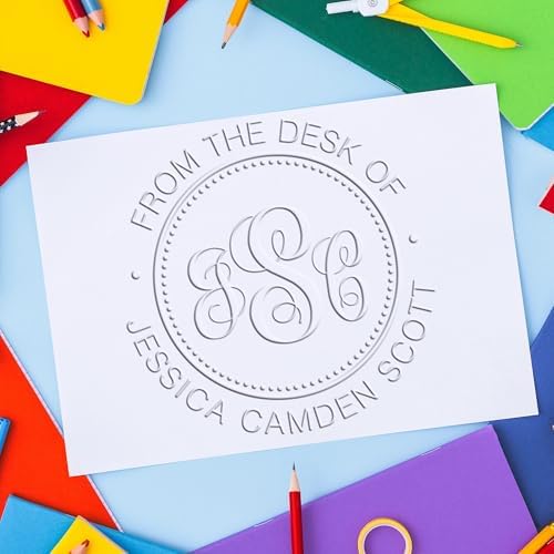 Custom Made Hybrid Classic Monogram Home Embosser - Personalized Embossing Seal for New Homeowners, Customized Home Book Embossing Seal for Islamic School Teachers - Ideal for Stationery, Books - Image 6
