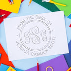 Custom New Home Embossing Seal - Soft Classic Monogram Customized Book Embossed Stamp for Muslim Wedding Planners - Personalized Customized New Home Embossing Seal for Elegant Invitations - Image 4