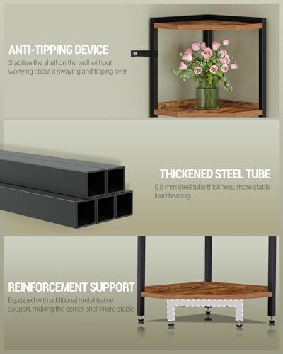 Hzuaneri Corner Shelf Stand 7-Tier Corner Bookshelf Storage Standing Shelf - Image 7