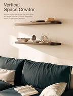 BATODA Floating Shelves for Wall, 36" Set of 2, Round Edge, Walnut Color - Image 7