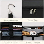 Surblue Hanging Closet Storage Bag Collapsible 3-Shelf Washable Oxford Fabric with 2 Hooks (XL 17.71 * 11.81 * 20in, Black) - Image 6