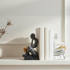 Thinker Bookends for Shelves, Decorative Book Ends, Heavy Duty Book Stoppers for Home Office Bookshelf Decoration, Modern Aesthetic Statue Decor - Image 3