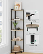 Hzuaneri Corner Shelf Stand, Corner Bookshelf with Metal Frame - Image 3