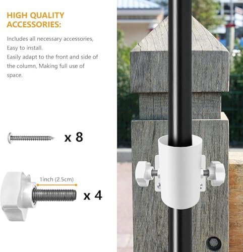 Stainless Steel Umbrella Deck Mount, Heavy Duty Patio Umbrella Holder, (Fits Umbrellas up to 2"), Patio Umbrella Base,(1 Set, White) - Image 5