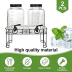 Accguan 1-Gallon Drink Dispensers for Parties,Glass Beverage Dispenser 2pcs - Image 3